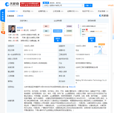 58同城經營范圍拓展 新增企業管理與計算機軟件咨詢服務，深化企業服務布局